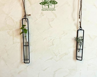 Support pour plante géométrique suspendu, vase de fleurs pour terrarium et station de propagation de graines, décoration murale pour culture hydroponique