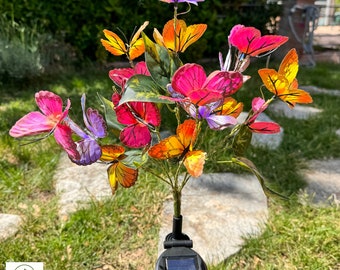 Butterflies Solar Lights for Garden Decor, Waterproof & Solar-Powered Outdoor Lighting, Wind Swaying Yard Lights
