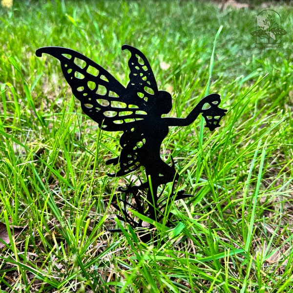 Enchanting Fairy Garden Stake, Metal Art Decor for Spring Yard, Yard Art Handcrafted House Metal Garden Decoration, Outdoor Garden Art