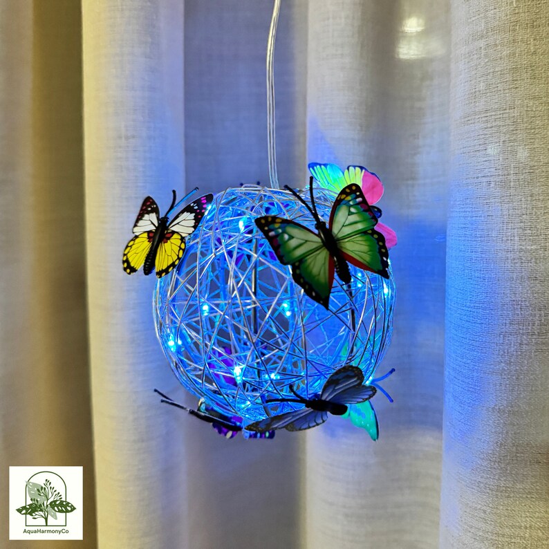 Lampe solaire de jardin de papillons, guirlandes lumineuses extérieures étanches décoratives et ornement solaire de jardin image 7