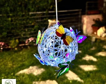 Butterfly Garden Solar Lamp, Decorative Waterproof Outdoor String Lights & Solar Garden Ornament