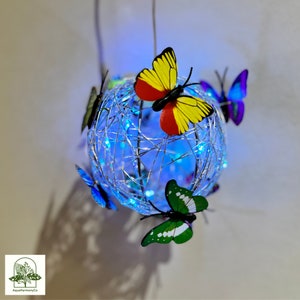 Lampe solaire de jardin de papillons, guirlandes lumineuses extérieures étanches décoratives et ornement solaire de jardin image 8