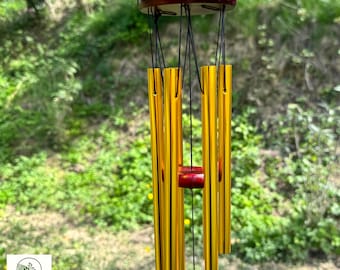 Carillon éolien commémoratif antique en tubes métalliques d'alliage creux, porte de carillon éolien de jardin en bois massif, cloches à vent pour décoration de maison à suspendre dans le jardin