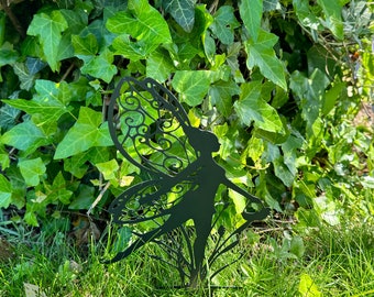 Yard Art Handgemaakte Huis Metalen Tuindecoratie, Metal Art Decor voor Lentetuin, Betoverende Fairy Garden Stake, Outdoor Garden Art