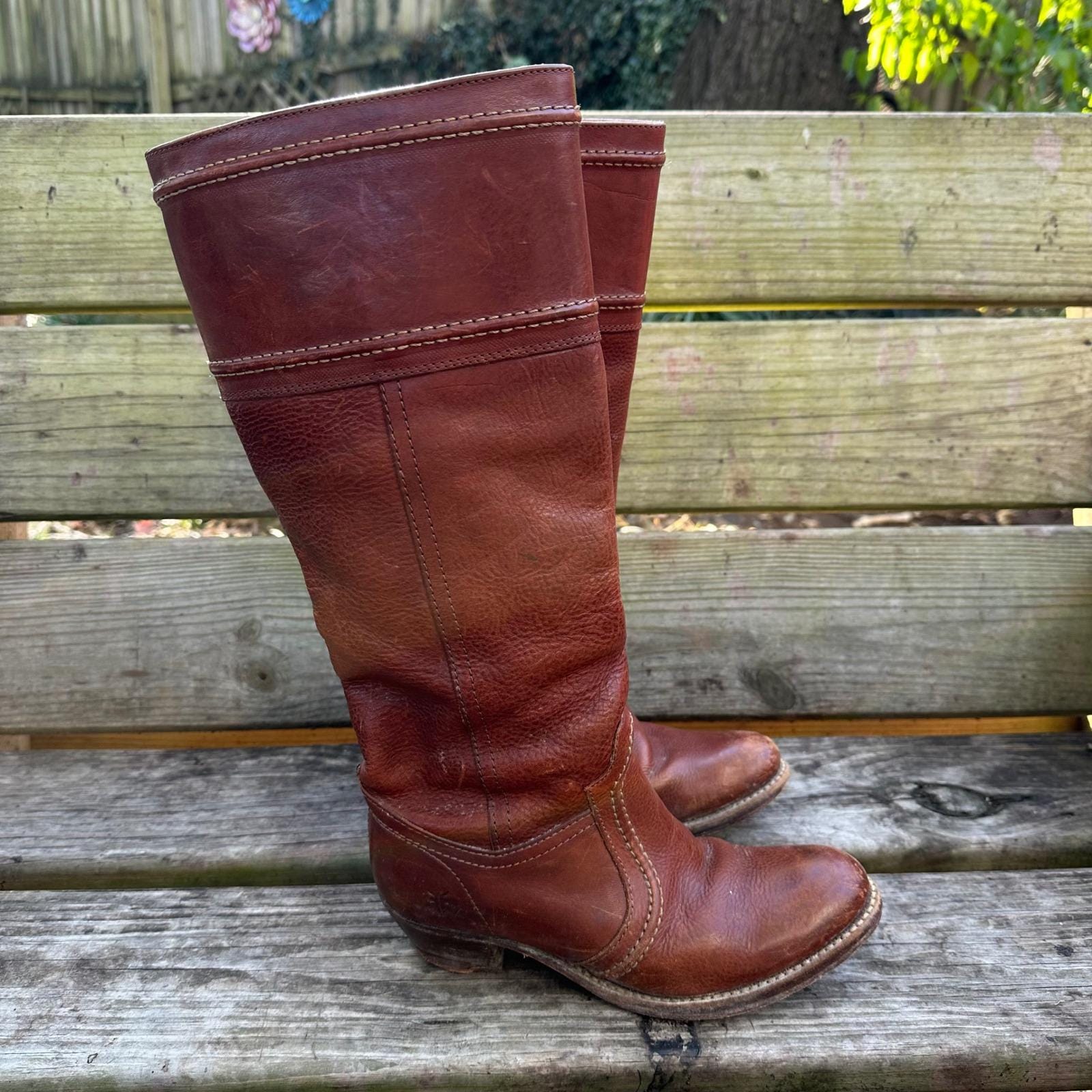 FRYE フライ y2k ステッチ刺繍 レザー ミドル ウエスタンブーツ 茶 Womens frye boots - Etsy 日本