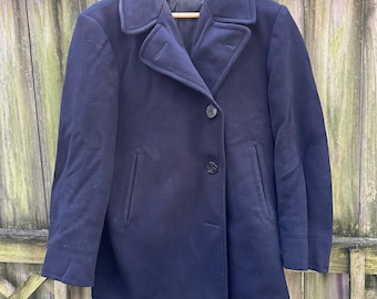 Small 40s US Navy Peacoat / Navy Blue Wool Overcoat 1940s WW2 - Etsy