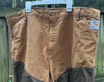 Pantalones de trabajo Carhartt Vintage 80s Duck Hunting Brown Brush, fabricados en EE. UU., talla 44 x 30