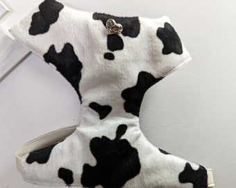 French Bulldog Dog Harness in Cow Spot Design