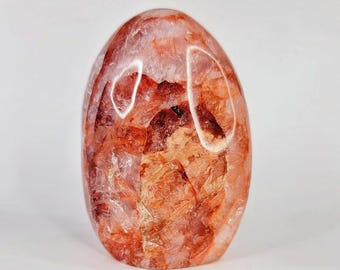 450g Freeform Fire Quartz Specimen, Self Standing Crystal, Hematoid In Quartz, Feng Shui Home & Altar Decor, Rare Minerals For Collectors