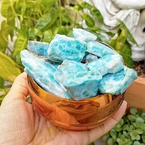 Larimar Slab, Blue Crystal Slice Specimen from Dominican Republic
