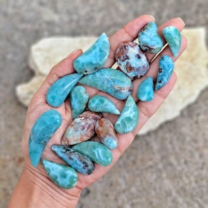 Dominican Larimar Stone Lot 168g, Blue Gemstone Crystals for Jewelry Making