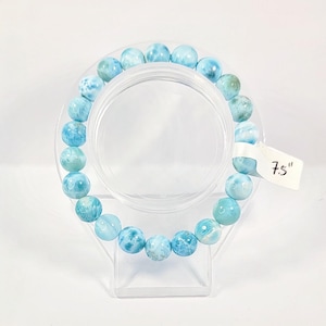 Larimar Bracelet, Handmade Blue Crystal Bead Jewelry from Dominican Republic