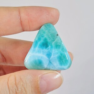 Larimar Stone 13g, Green and Blue Triangle Crystal from Dominican Republic