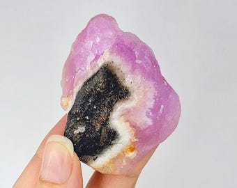 57g Pink Aragonite Stone, Raw Crystal Specimen, Rare Collector Gem