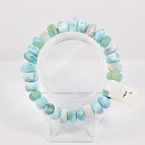 Larimar Bracelet, Freeform Blue Crystal Jewelry Handmade in Dominican Republic