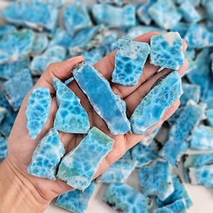 Larimar Slab Lot 1LB, AAA Quality Rough Crystal from Dominican Republic