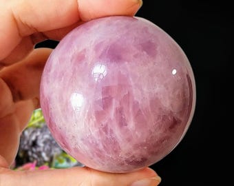 280g Rose Quartz Sphere, Lavender Pink Crystal Ball, Feng Shui Home Decor