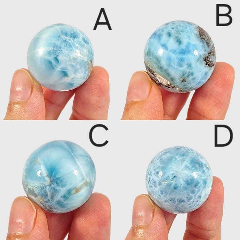 Larimar Sphere (you Choose), Rare Dominican Blue Larimar Gemstone ...
