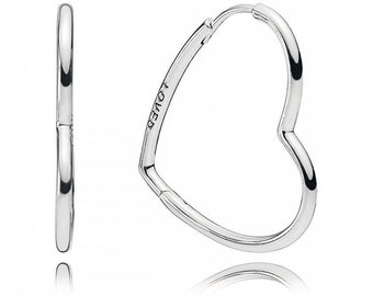 PANDORA Heart Hoop Earrings Solid Silver Dangle Hoop Earrings on UK Trending Gifts for Women with Fast Shipping 297822