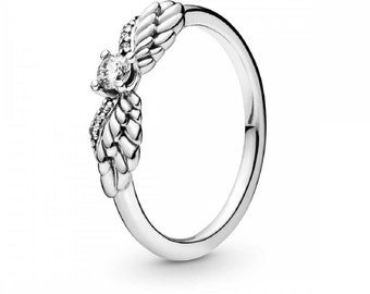 Pandora New Angel Wings Ring: S925 ALE Minimalist Elegance  Handmade Geometric UK Jewelry gifts for mum matching unique retro boho jewelry