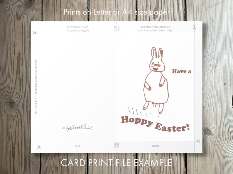 Printable Easter Card Funny easter card For Family Easter card Printable Funny EasterCard Digital Download Easter Card Cute Easter Bunny zdjęcie 3