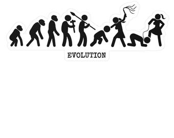 Evolution vinyl decal S&M, Yes Mistress, Femdom, Dominatrix Worship Sissy pegging lifestyle master slave bitch brat stickerbook scrapbooking