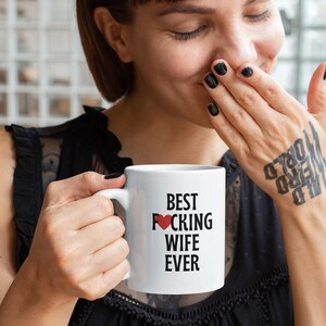 Taza de café "La mejor esposa del mundo", regalo personalizable para novia, novio, amante, mamá, papá, papi, dominatrix, cumpleaños, San Valentín.