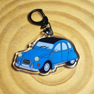 Blue 2CV key ring