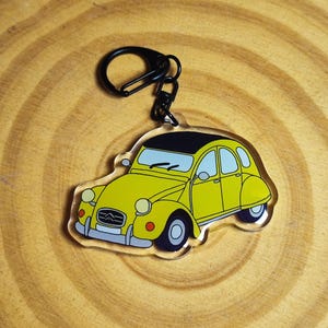 Yellow 2CV key ring