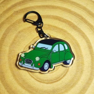 Green 2CV key ring