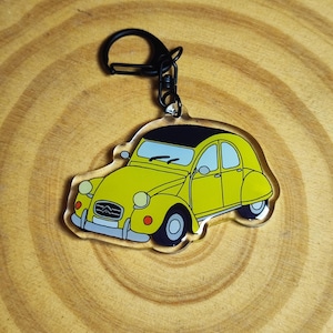 2CV Yellow Special Keyring