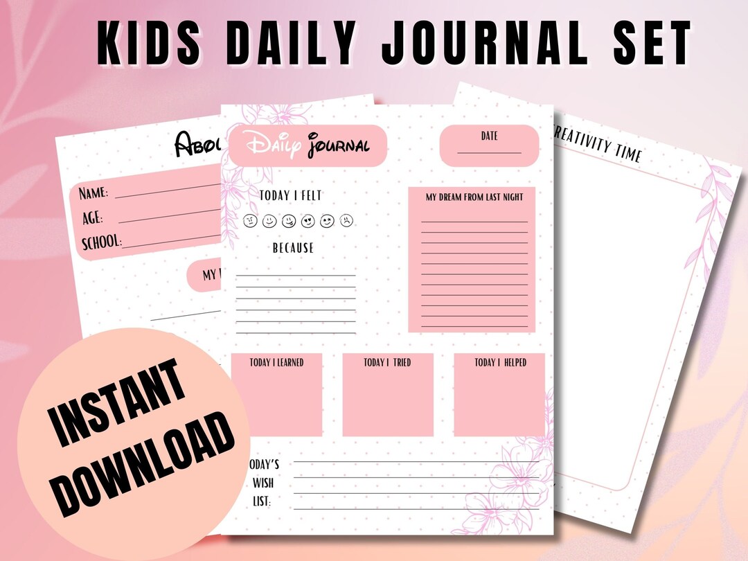 Kids Daily Journal Printable - Etsy Canada