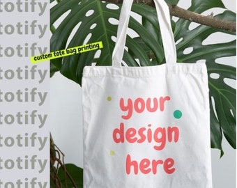 Customized Print flat Canvas Tote Bag T base 12oz | Bag Custom | Printing Canvas Bag | Custom Tote Bag | Shopping Bag