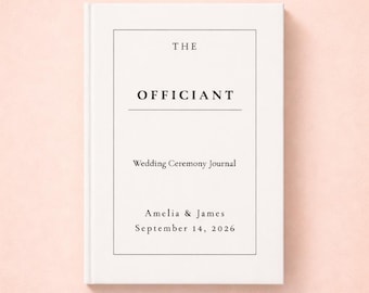 Officiant Book Personalized Ceremony Journal Custom Officiant Gift Minimalist Hardcover Keepsake Wedding Day Notes Ceremony Script Wedding