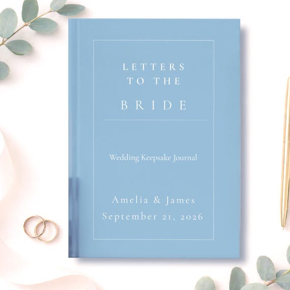 Something Blue Letters to the Bride Journal Personalized Wedding Keepsake Hardcover Bridal Shower Gift Custom Wedding Day Keepsake Book