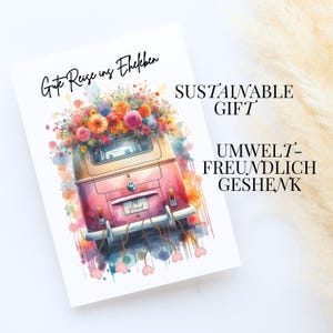 Custom Wedding Money Gift Boho Wedding Printable Gift Idea Cash Envelope Unique Bridal Shower Present Adventure Theme Camper Card Van Design