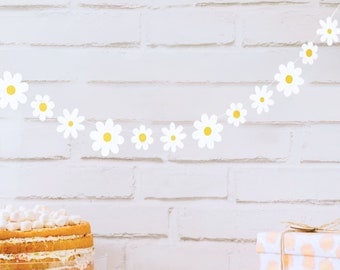 Daisy Chain Garland Boho Party Decor Garden Party Banner Boho Daisy Theme Party Garland Daisy Banner Decor Birthday Daisy Garland Banner