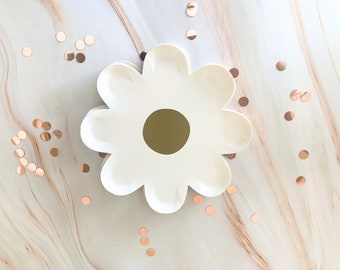 Decorazione per la tavola da pranzo con margherite, elegante servizio da tavola floreale, piatto decorativo per la primavera, piatto per baby shower con fiori, fornitura per festa di addio al nubilato estiva