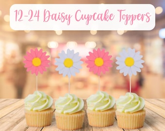 Daisy Cupcake Topper Pick Set Cupcake Decoration Floral Cupcake Pick Cake Topper Daisy Flower Topper for Cupcake Decor Daisy Baby Shower