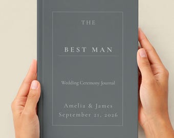 Wedding Best Man Gift Book Personalized Ceremony Journal Custom Minimalist Hardcover Keepsake Wedding Day Notes Will You Be My Best Man