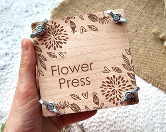 Mini Blumenpresse - Tragbare botanische Presse - Gepresste Blumen DIY Kit - Kleines Reise-Naturhandwerk