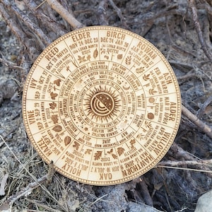 Calendrier d'Ogham Tree / Calendrier d'arbre celtique / Roue de la vie / Arbre de vie / Sorcellerie / Cadeaux païens / Décoration wicca