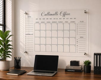 Custom Acrylic Wall Calendar | Family Command Center, Dry Erase , Personalized Office Calendar