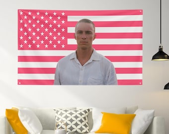 Rafe Cameron, Drew Starkey Photo Pink USA America Flag 3X5 Ft Personalized Flags Design Flag Tapestry Poster Dorm Room, Living Room, Bedroom