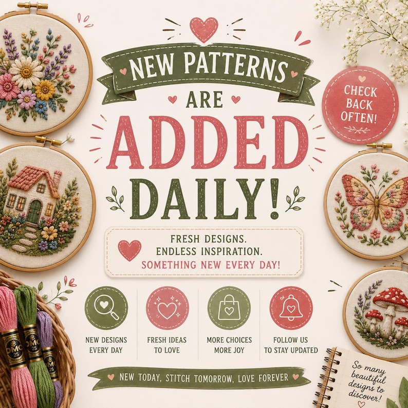 Autumn Floral Embroidery Pattern, Burgundy Terracotta Flowers, Hoop Art ...
