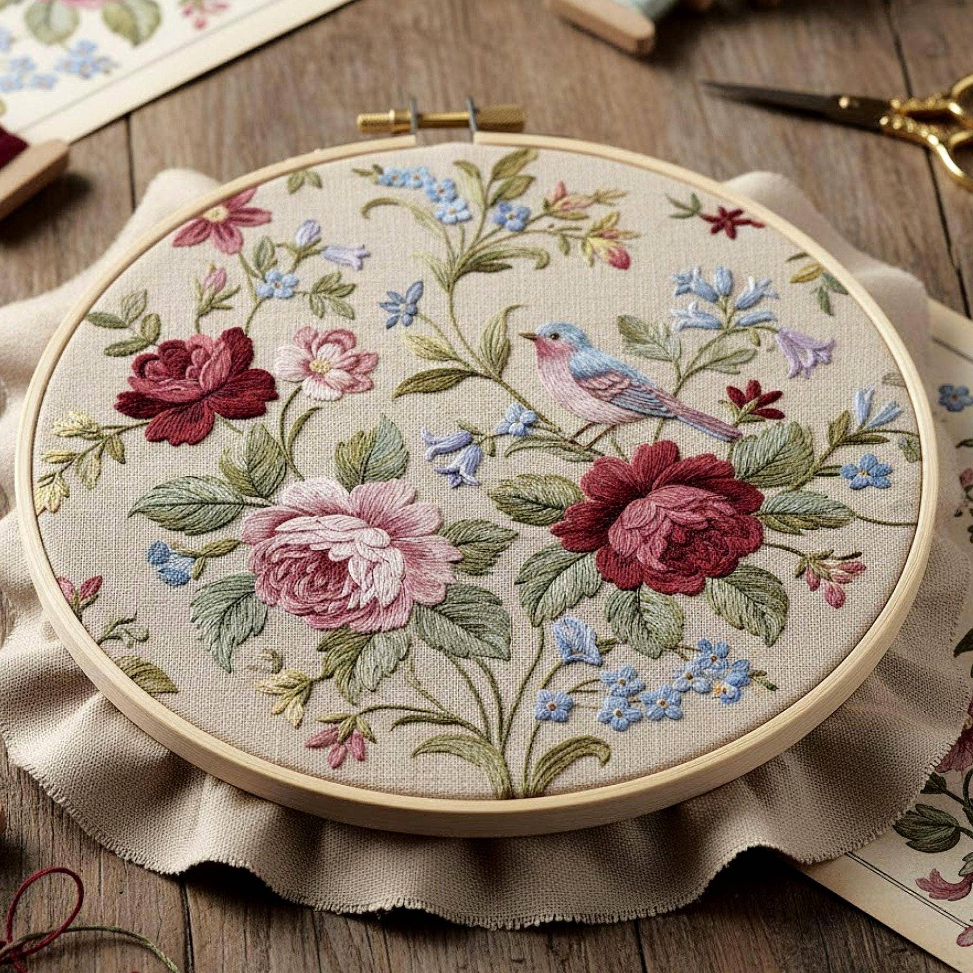 Vintage Flower Embroidery - Etsy