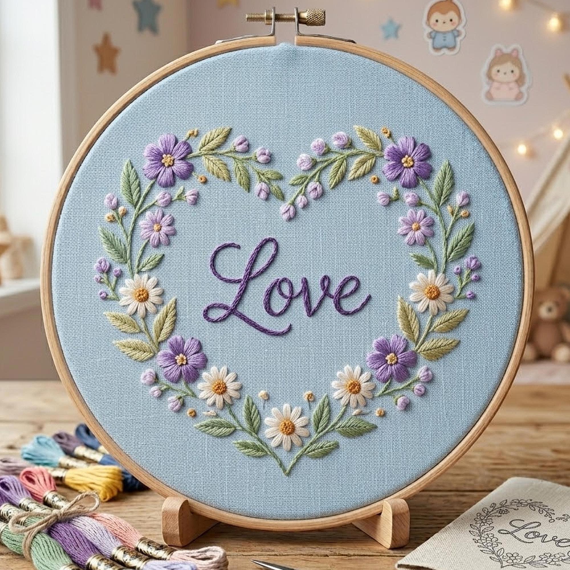 Floral Heart Embroidery Pattern: Love Design (digital Download) - Etsy