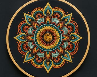 Intricate Mandala Embroidery Pattern: Modern DIY Stitch Art (PDF Download