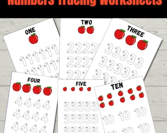 Number tracing worksheets, traceable numbers, preschool worksheets,  Printable Number Tracing, Kids Tracing, Handwriting Practice