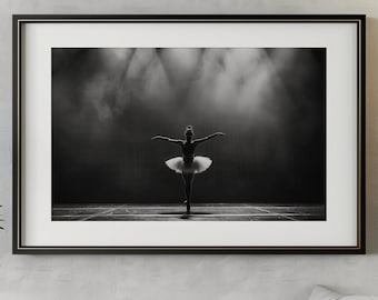 The Ballerina - Black and White Photo | Printable Art | Wall Art | Digital Download | Wall Decor | Digital Printing